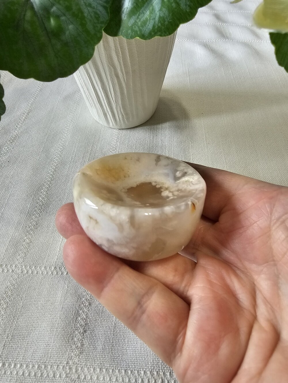 Flower Agate Bowl Or Sphere Holder